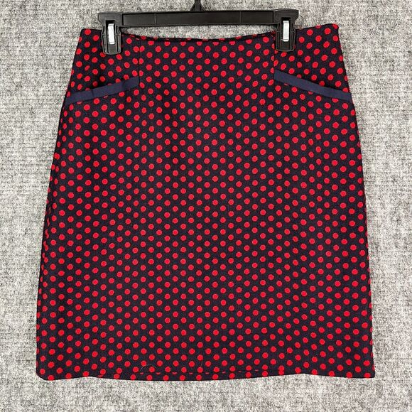 Talbots Skirt 6 Wool Blend Short Polka Dot Career Professional A-Line Lined Zip - Picture 1 of 11